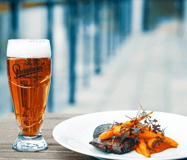 Mangalica Collar minute steak, with exotic beer glace, carrot textures